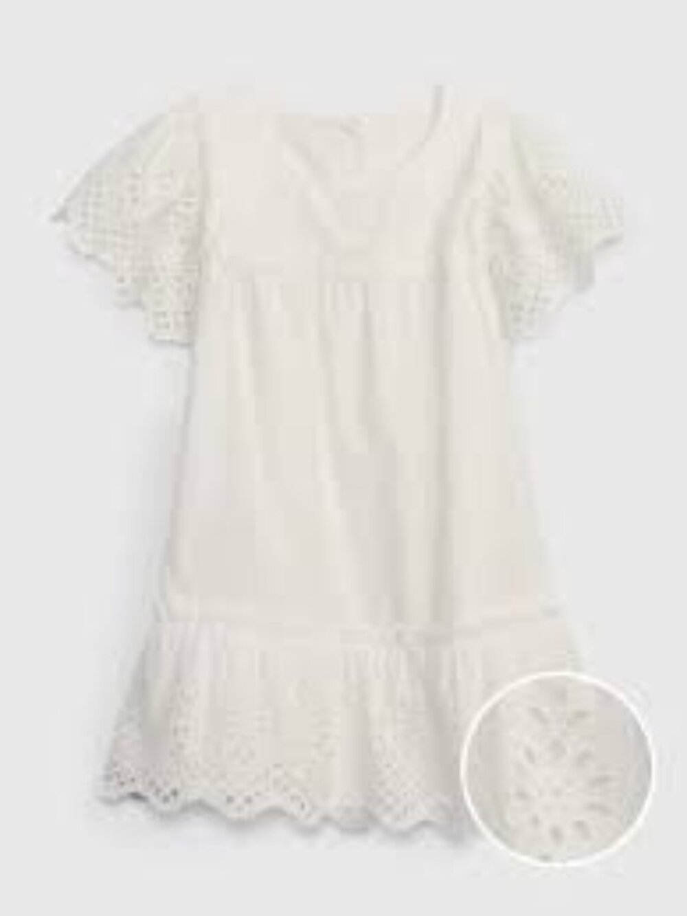 NEW Gap Toddler Tiered Eyelet Dress White 4Y